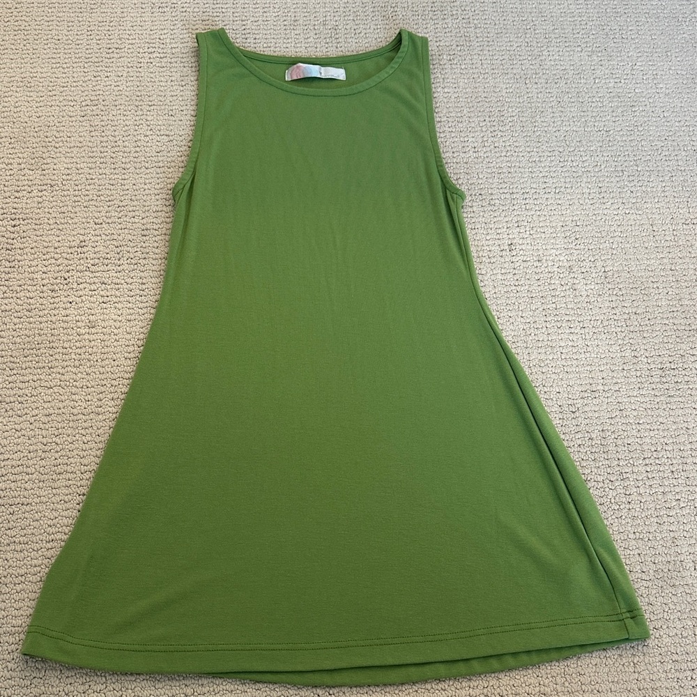 Green a line dress